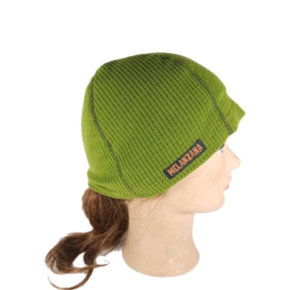 Melanzana Unisex XL Microgrid 100% Cotton Fleece Green Toque Beanie Hat - Picture 1 of 8